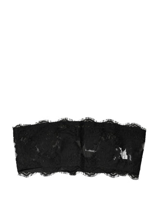 Schwarzer Spitzen Bandeau BH Schlauch Top Unterwäsche