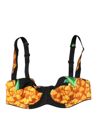 Schwarzer Balconette-BH aus Ananas-Seide