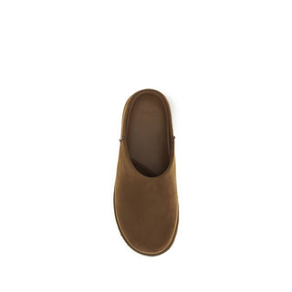 Braune Kalbsleder-Clogs aus Bos Taurus