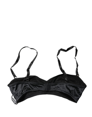 Schwarzer Semi-Padded Balconette-BH mit Bügel Unterwäsche