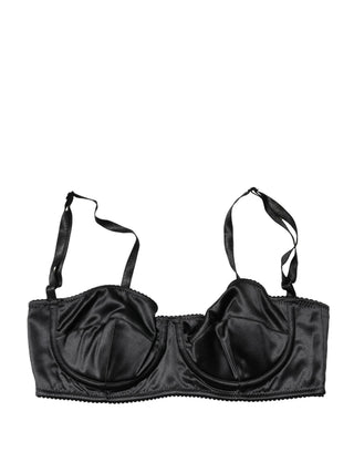 Schwarzer Semi-Padded Bügel-Balconette-BH Unterwäsche