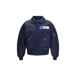 Blauer Nylon-Blouson