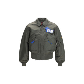 Zweifarbige Nylon-Bomberjacke