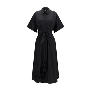 Vestido casual de algodón negro