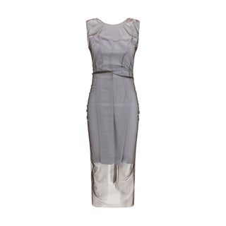 Vestido casual marrón de poliamida