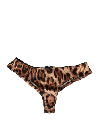 Schwarze braune Leoparden-Mid-Waist-Slip-Unterwäsche