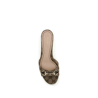 Beige Fabric Stiletto Heel Sandals