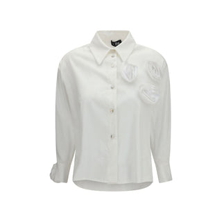 Camisa blanca de algodón con estampado