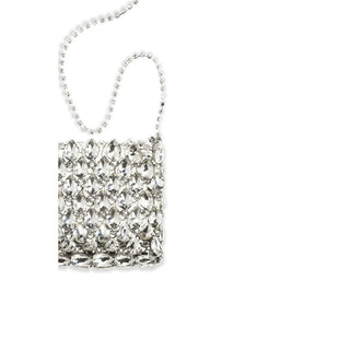 Silver Polyester Shoulder Bag