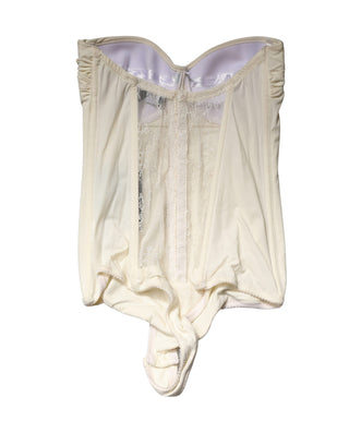 Off White Strapless One Piece Swimsuit Swimwear