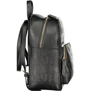 Schwarzer Damenrucksack aus Polyurethan