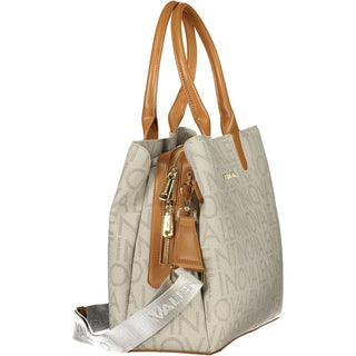 Beige Polyurethane Womens Bag
