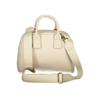 Beige Polyurethane Women Bag