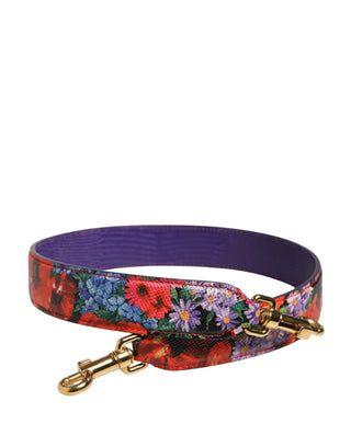Multicolor Floral Leather Bag Accessory Shoulder Strap