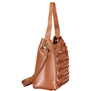 Brown Polyurethane Women's Bag