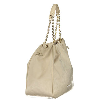 Beige Polyurethane Women's Bag