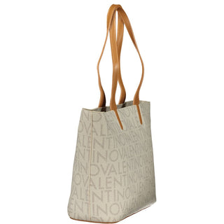 Beige Polyurethane Womens Bag