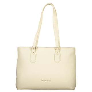 Bolso de hombro beige de poliuretano para mujer con bolsillo interno