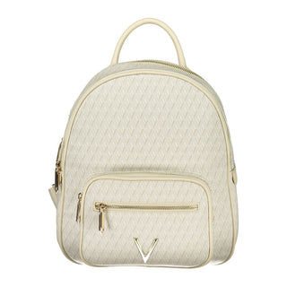 Mochila beige de poliuretano para mujer con correas ajustables