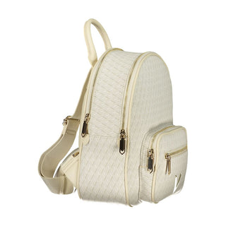Mochila beige de poliuretano para mujer con correas ajustables