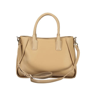 Beige Polyurethane Women's Bag