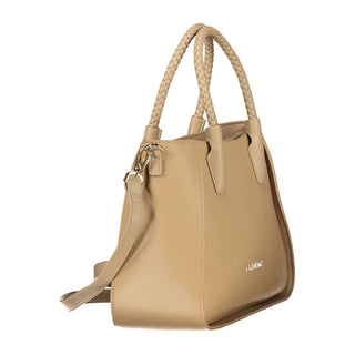 Beige Polyurethane Women's Bag