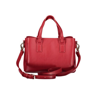 Red Polyurethane Women's Bag