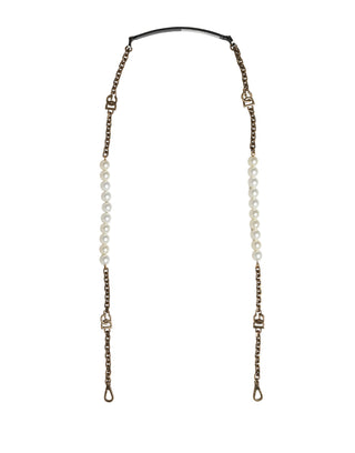 Black Leather Gold Chain Bag Accessory Shoulder Strap
