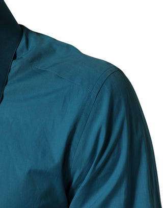 Blaues SARTORIA Langarm-Baumwollkleidhemd