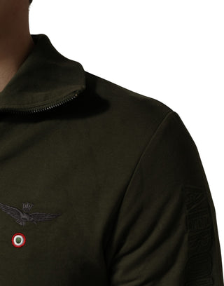 MilitaryGreen HalfZip Sweatshirt Sweater