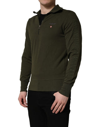 MilitaryGreen HalfZip Sweatshirt Sweater