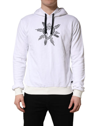 Sudadera con capucha blanca con Sagrado Corazón  