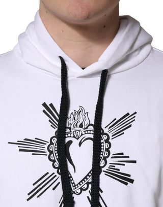 Sudadera con capucha blanca con Sagrado Corazón  