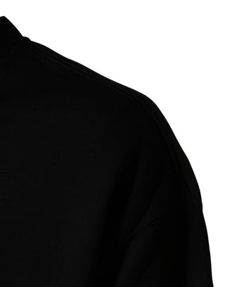 Suéter negro de algodón para hombre con cuello redondo DG