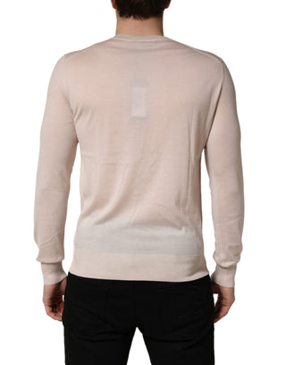Beiger Kaschmir-V-Ausschnitt Herren Pullover