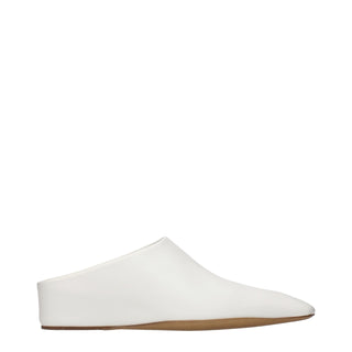 White Leather Slippers