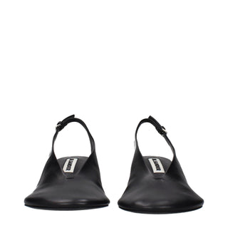 Black Leather High Heel Pumps