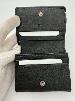 GUCCI GG BLONDIE Schwarzes kompaktes Portemonnaie
