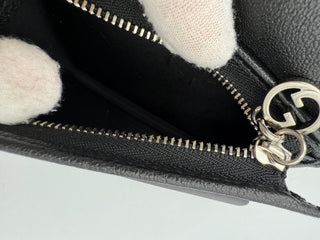 GUCCI GG BLONDIE Schwarzes kompaktes Portemonnaie
