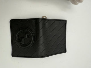 GUCCI GG BLONDIE Schwarzes kompaktes Portemonnaie