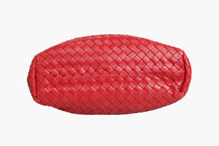 Red Intrecciato Leather Tote Bag