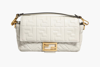 FF Embossed Baguette Nappa Leather Bag