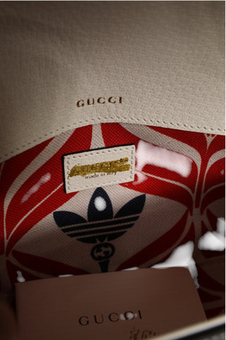 Gucci x Adidas Horsebit 1955  White Black Calfskin Leather Shoulder Bag