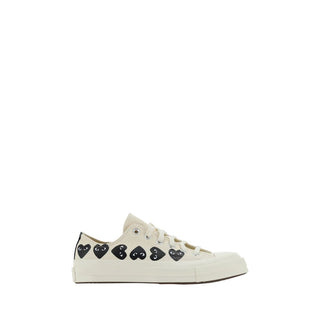Weiße Low-Top-Sneaker aus Segeltuch