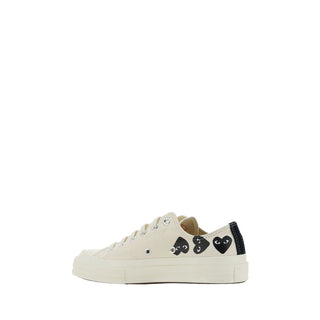 Weiße Low-Top-Sneaker aus Segeltuch