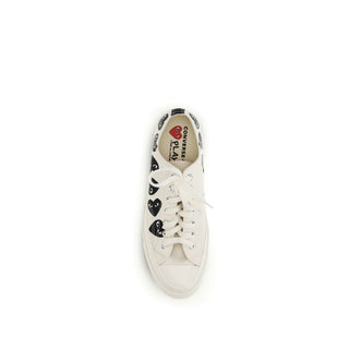 Weiße Low-Top-Sneaker aus Segeltuch