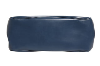 Blue Smooth Leather Lady Lock Shouler Bag