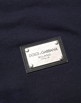 Black Logo Plaque Jersey Sweatshirt Cotton Sweater