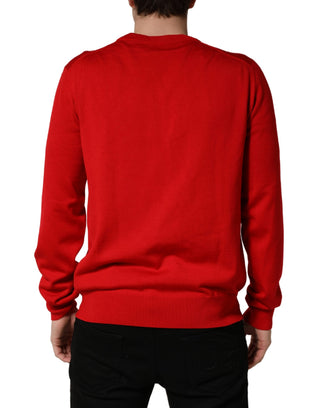 Red Eye Print Rundhalspullover