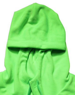 Sudadera con capucha de forro polar verde con cremallera completa
